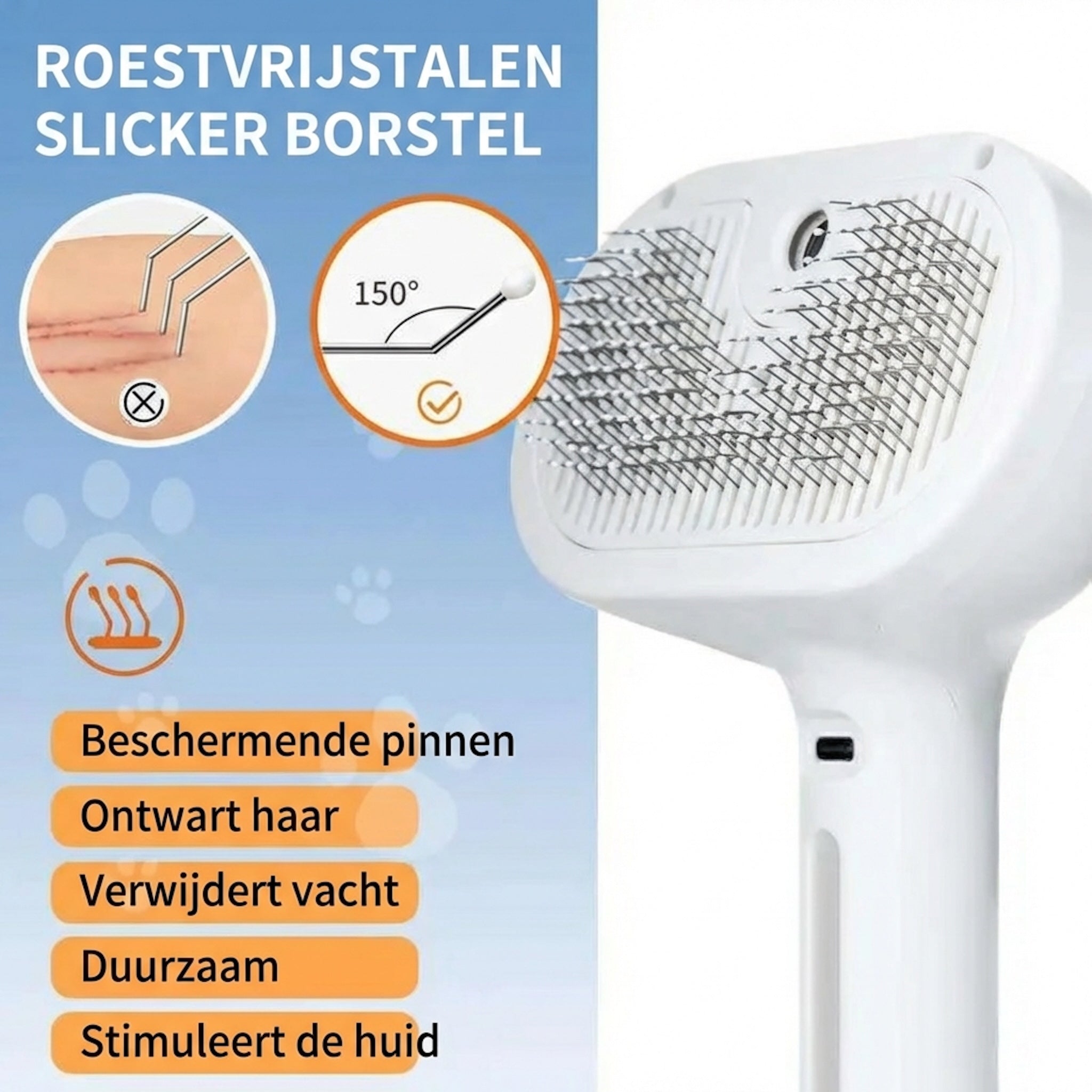 VachtVerzorger 3-in-1 Stoomborstel