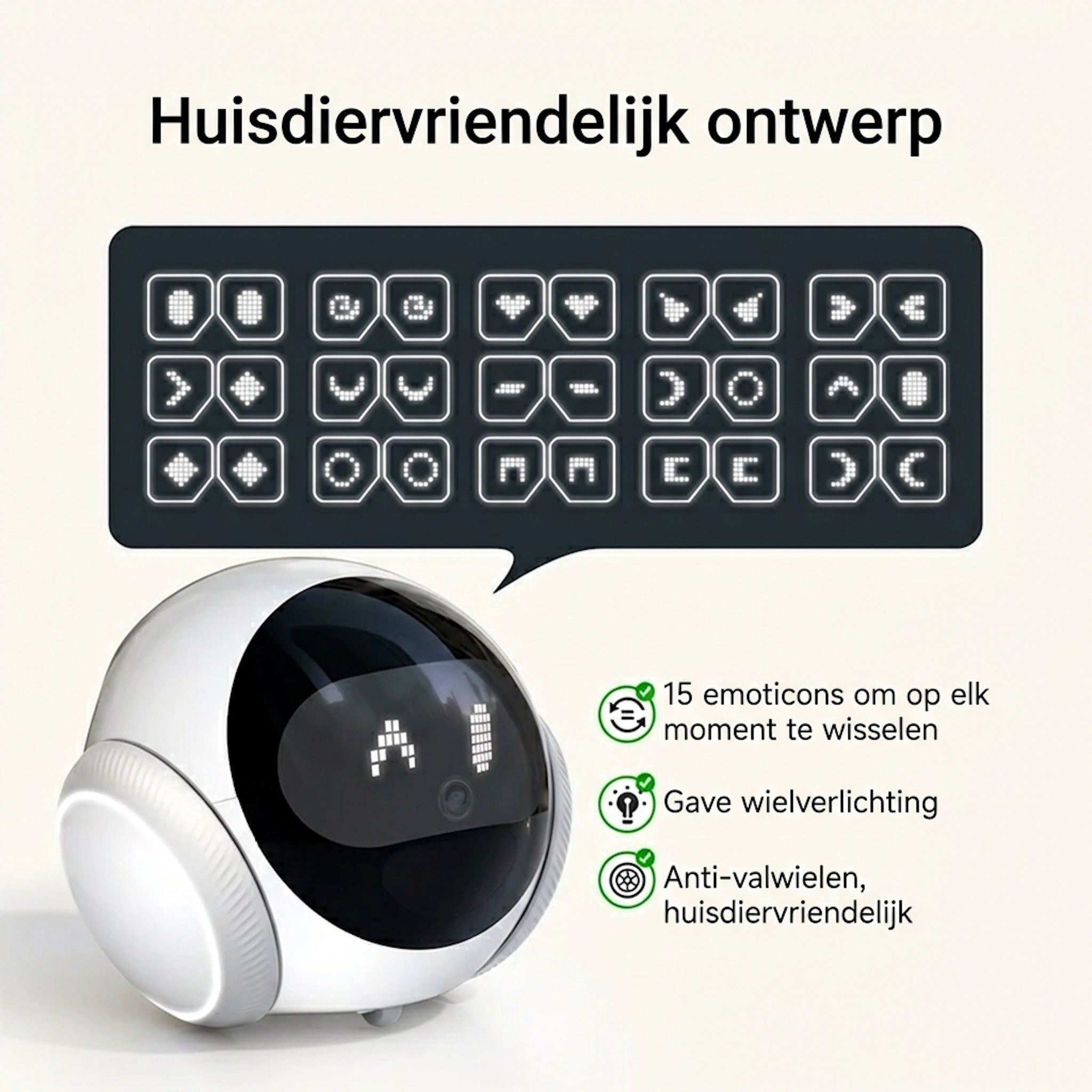 Aiook S1 Slimme Huisdier Robotcamera - 2K HD met Laser & AI-Tracking